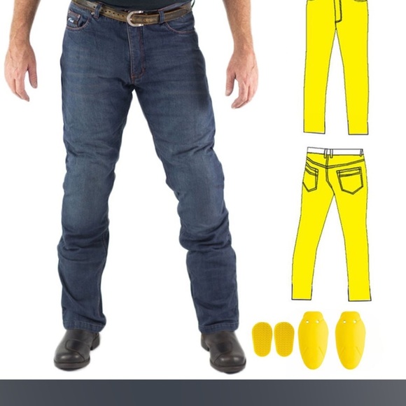 Finn Moto protective Biker Jeans men’s Blue 36x30 Harley motorcycle grunge - Picture 3 of 10